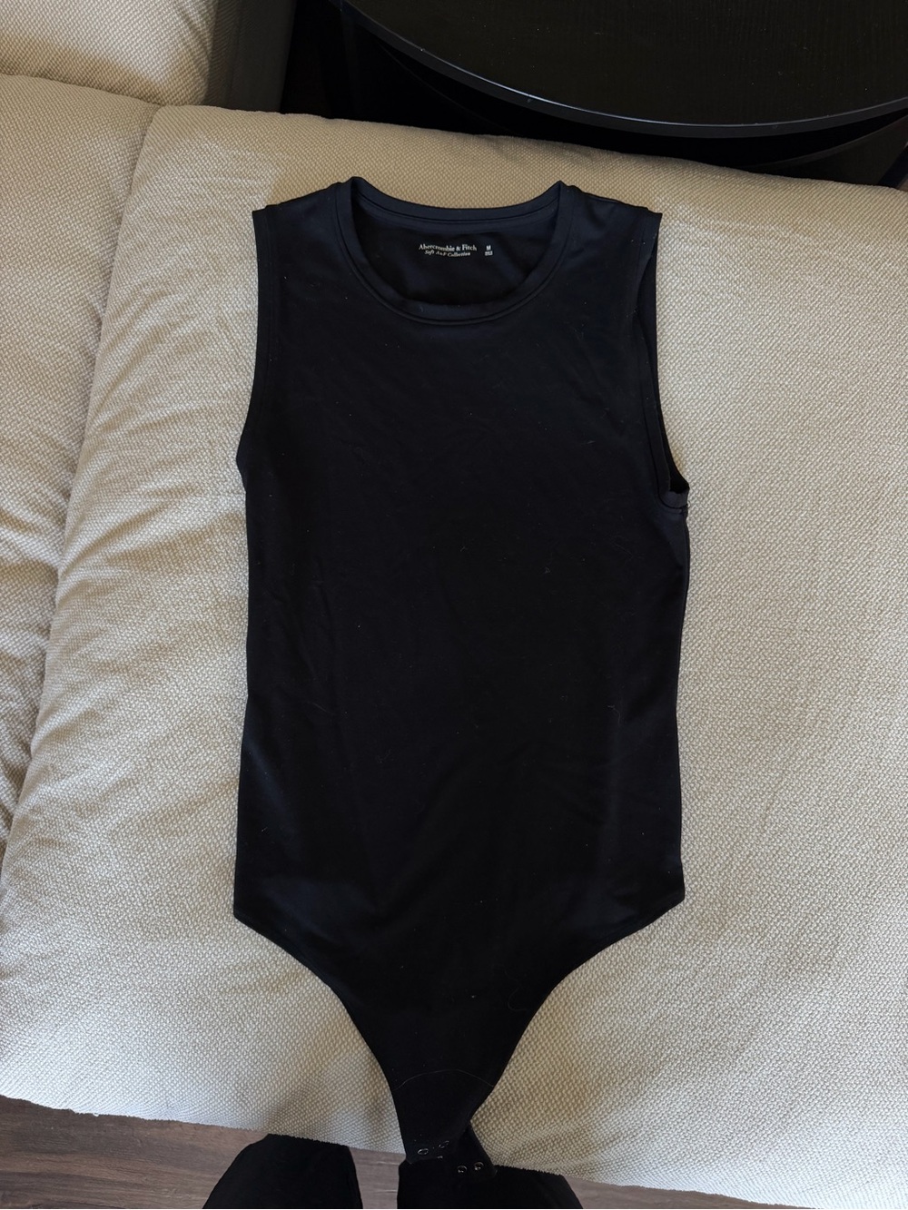 Abercrombie & Fitch Black Sleeveless One-Piece Bodysuit